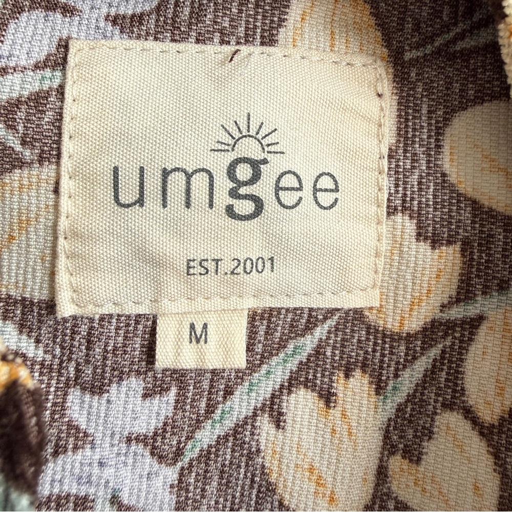 Umgee Corduroy Floral Print Babydoll Mini Dress in Brown M - Picture 5 of 12